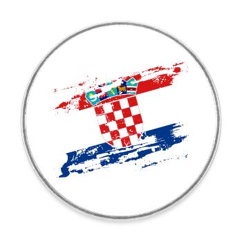 Kroatien Flagge Adria Zagreb Kroatische Fahne - Runder Kühlschrankmagnet - Weiß - Vorne