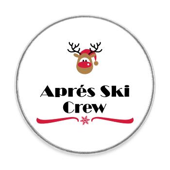 apres ski - Runder Kühlschrankmagnet - Weiß - Vorne