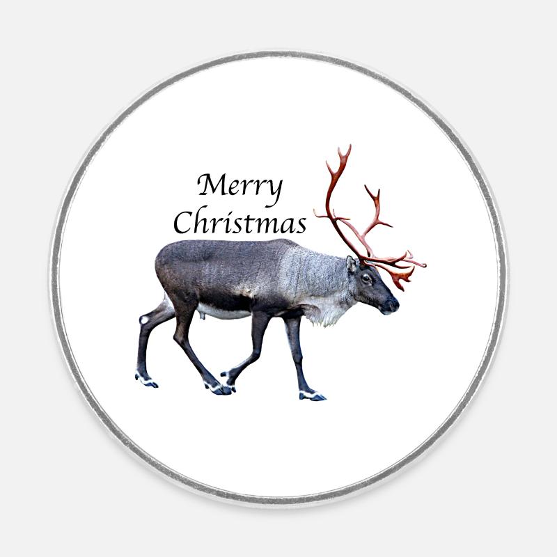 Merry Christmas - Round fridge magnet - white