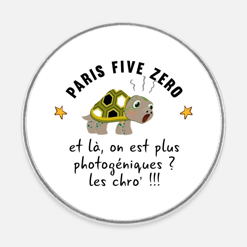 Paris_five_zero - Round  fridge magnet - white