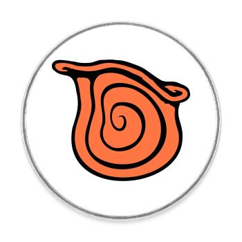 coquille d’escargot escargot insecte maison spirale cool - Magnet rond - blanc - Devant