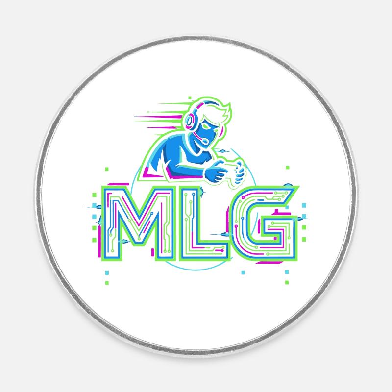 Ligue majeure de jeu - Magnet rond - blanc