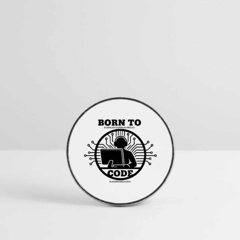 Coder Born to Code Programmer Round  fridge magnet