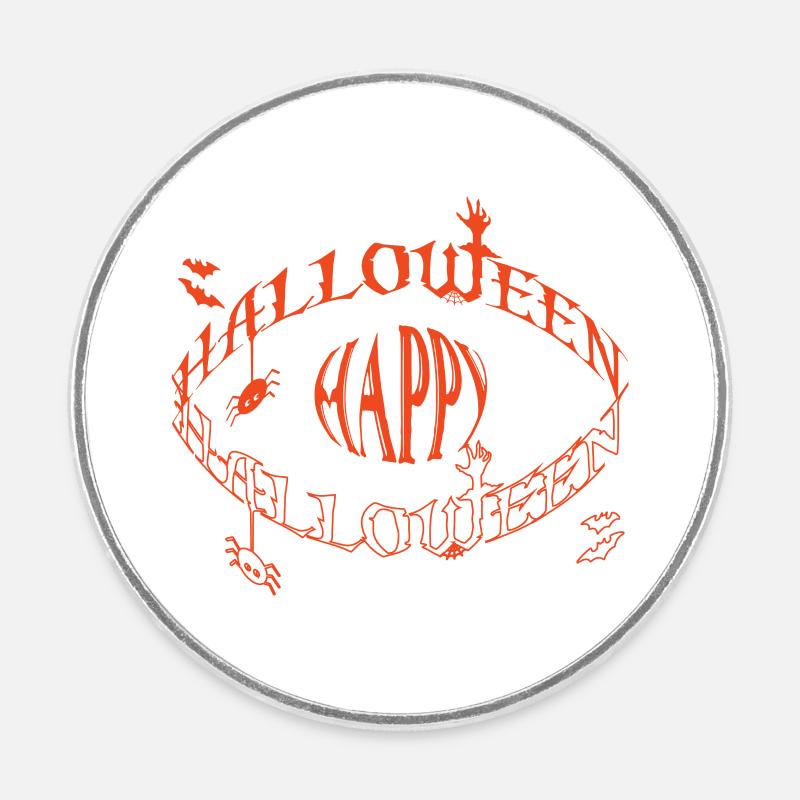 Halloween Eye Glyph - Round fridge magnet - white