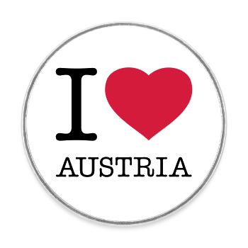 I LOVE AUSTRIA Österreich - Runder Kühlschrankmagnet - Weiß - Vorne