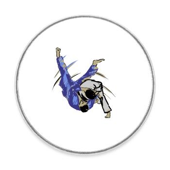 Judo - Runder Kühlschrankmagnet - Weiß - Vorne