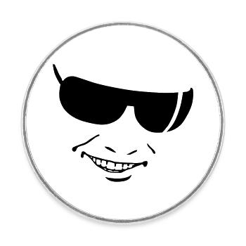 smile - Round  fridge magnet - white - Front