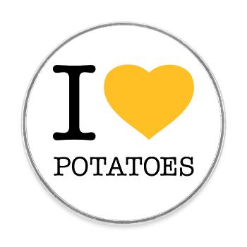 I LOVE POTATOES Potatoes Mashed potatoes - Round  fridge magnet - white - Front