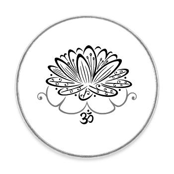 Lotus Lotusblume Om Symbol Lotusblüte - Runder Kühlschrankmagnet - Weiß - Vorne