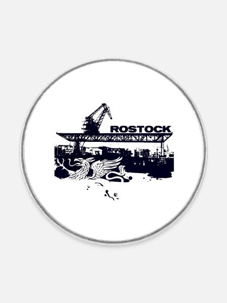Rostock Stadthafen - Runder Kühlschrankmagnet - Weiß