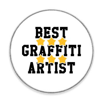 Graffiti / Tag / Writer / Street Art - Runder Kühlschrankmagnet - Weiß - Vorne