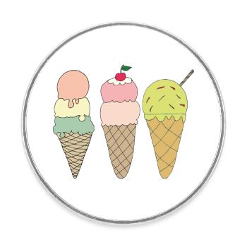 variations de glace - Magnet rond - blanc - Devant