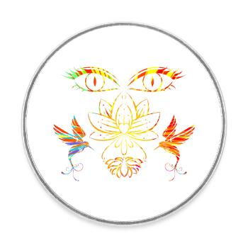 Visage zen - Magnet rond - blanc - Devant