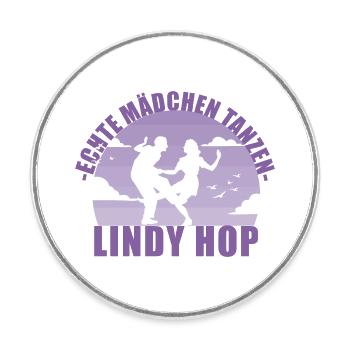 Echte Mädchen tanzen Lindy Hop Geschenk - Runder Kühlschrankmagnet - Weiß - Vorne