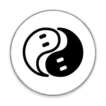 Ghost Yin Yang - Round  fridge magnet - white - Front