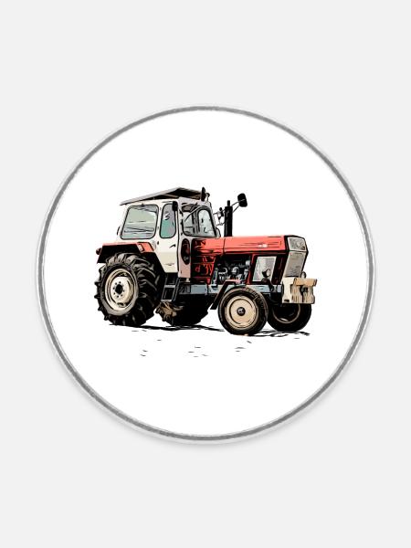 Fortschritt Traktor ZT - Runder Kühlschrankmagnet - Weiß