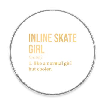 Inline Skating - Round  fridge magnet - white - Front