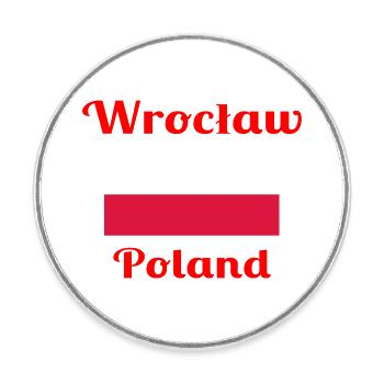 Breslau, Polen - Stilvolle Drucke - Runder Kühlschrankmagnet - Weiß - Vorne
