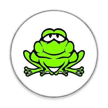 Frog Toad Smiles Funny Comic Happy Cool - Round  fridge magnet - white - Front