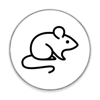 Maus - Runder Kühlschrankmagnet - Weiß - Vorne