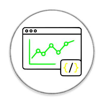 Web Analysis Chart Coding Browser Vector - Round  fridge magnet - white - Front