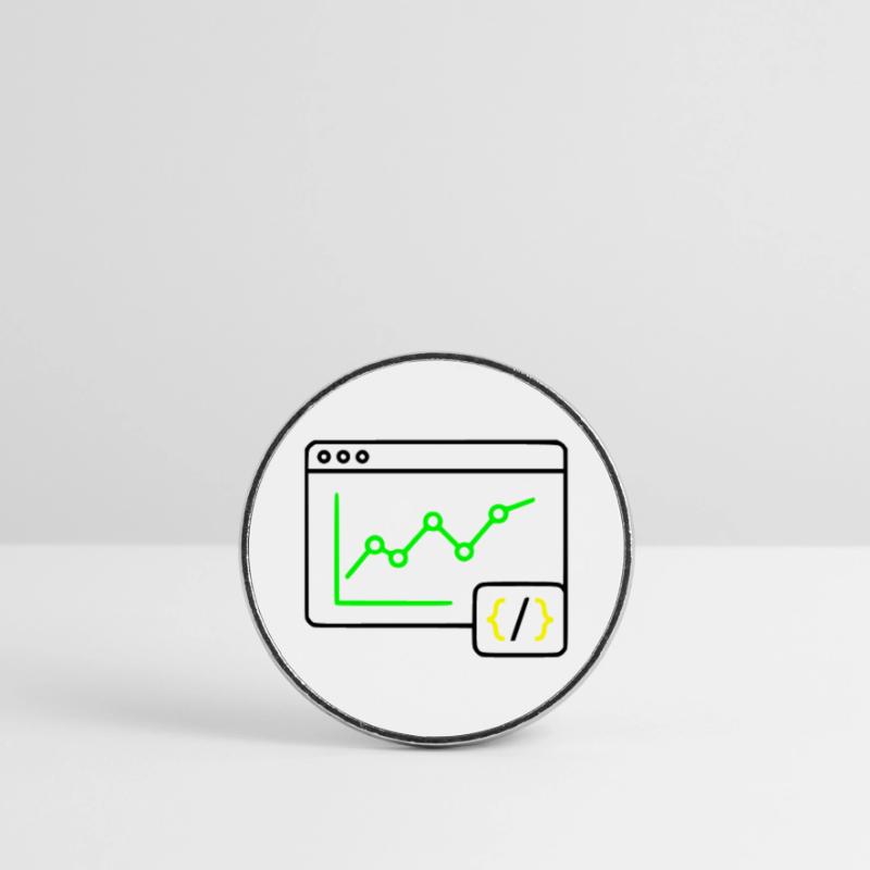 Web Analyse Chart Coding Browser Vektor Runder Kühlschrankmagnet