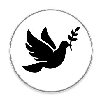 Dove Peace Faith - Round  fridge magnet - white - Front