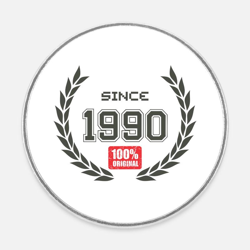 Since 1990 100% original - Round  fridge magnet - white