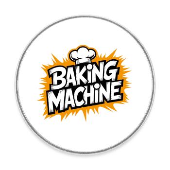 Plaisir à la machine à boulanger - Magnet rond - blanc - Devant