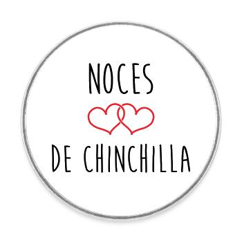 Anniversaire Mariage Noces de Chinchilla 67 Ans - Magnet rond - blanc - Devant