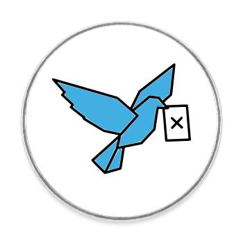 Brieftaube Wahlzettel Vogel Bunt - Runder Kühlschrankmagnet - Weiß - Vorne