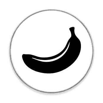 Banana Silhouette – Tropical Fruit Design - Runder Kühlschrankmagnet - Weiß - Vorne