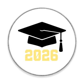Absolvent 2026 Bachelor Hut - Runder Kühlschrankmagnet - Weiß - Vorne