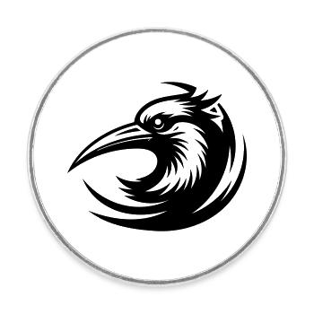 Adler - Runder Kühlschrankmagnet - Weiß - Vorne