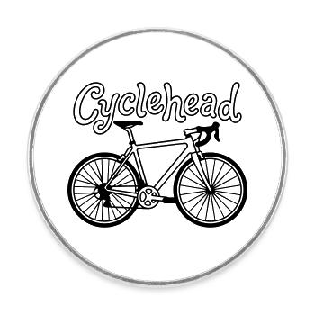 Hipster moto - Magnet rond - blanc - Devant