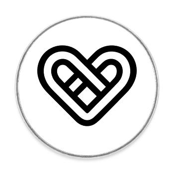 Infinite Heart - Round  fridge magnet - white - Front