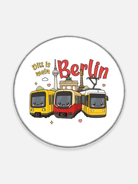 Ditt is mein Berlin - Runder Kühlschrankmagnet - Weiß