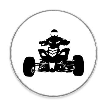 Quad - Runder Kühlschrankmagnet - Weiß - Vorne