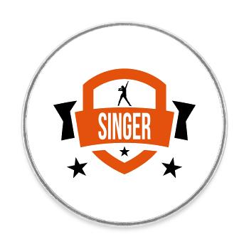 Singer - Sing 🎤 - Round  fridge magnet - white - Front
