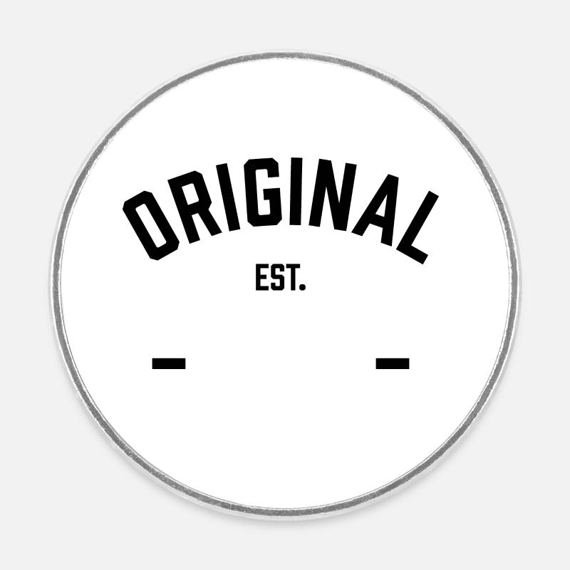 Original est modèle « Année » en noir - Magnet rond - blanc