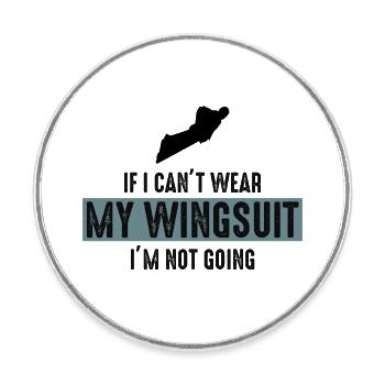 Wingsuit volant Base Jumping Parachutisme Wingsuit - Magnet rond - blanc - Devant