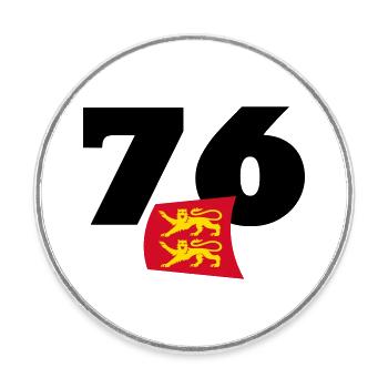 Seine-Maritime - Normandie - France - Magnet rond - blanc - Devant