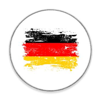 Deutschland Flagge Deutsche Fahne Used Look Heimat - Runder Kühlschrankmagnet - Weiß - Vorne