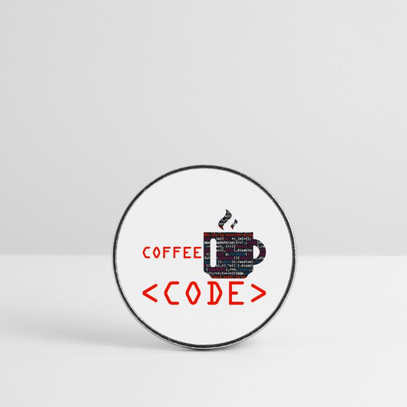 Programmers generate code from coffee Round  fridge magnet