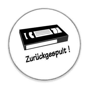 Zurueckgespult - Runder Kühlschrankmagnet - Weiß - Vorne