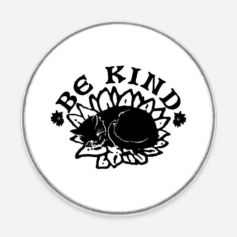 BE KIND - Round  fridge magnet - white