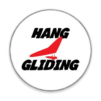 Hanggliding-Zentriertes Flügelabzeichen - Runder Kühlschrankmagnet - Weiß - Vorne