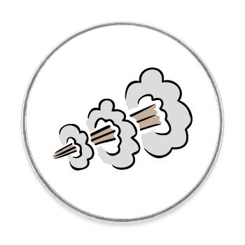 Explosion bruyante de pets Humour Toilet Nuage comique - Magnet rond - blanc - Devant