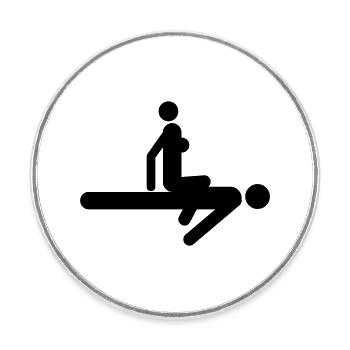 Position de sexe - Magnet rond - blanc - Devant
