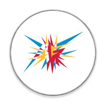 Explosion and rays - Round  fridge magnet - white - Front